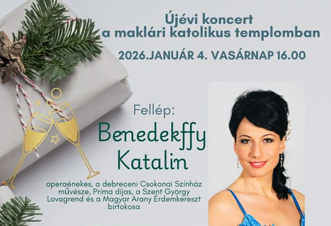 Maklár, Római Katolikus Templom koncert, 2026.01.04., Benedekffy Katalin, Turpinszky-Gippert Béla, Hegedűs Valér