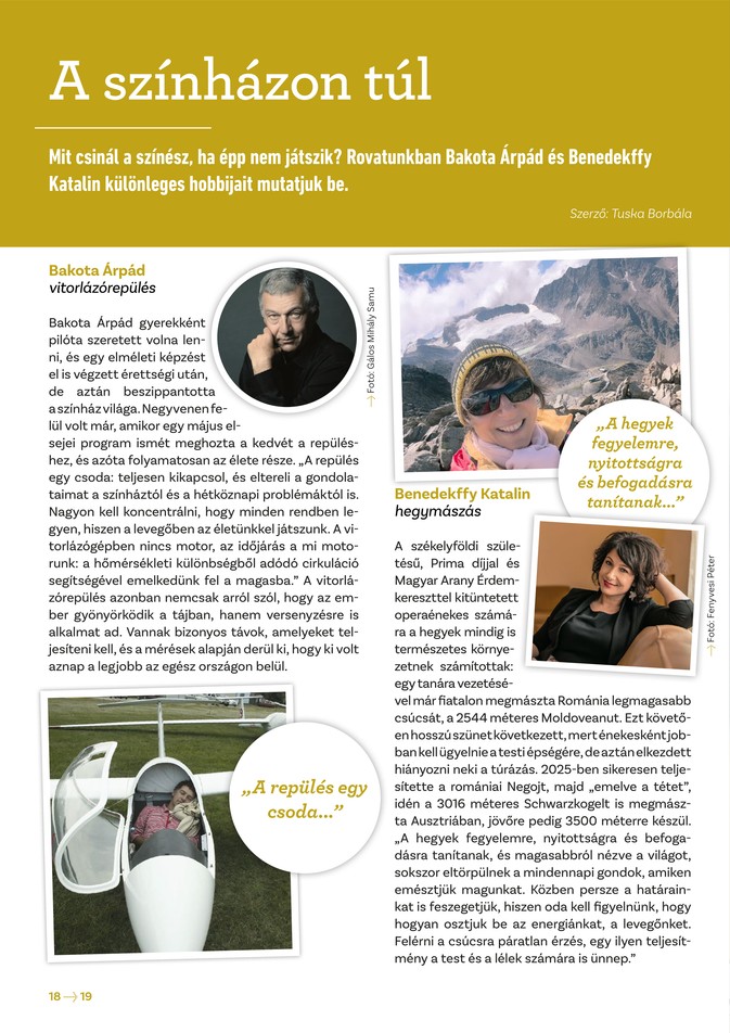 Csokonai Magazin - Papageno - 2026 ősz, Benedekffy Katalin - a színházon túl
