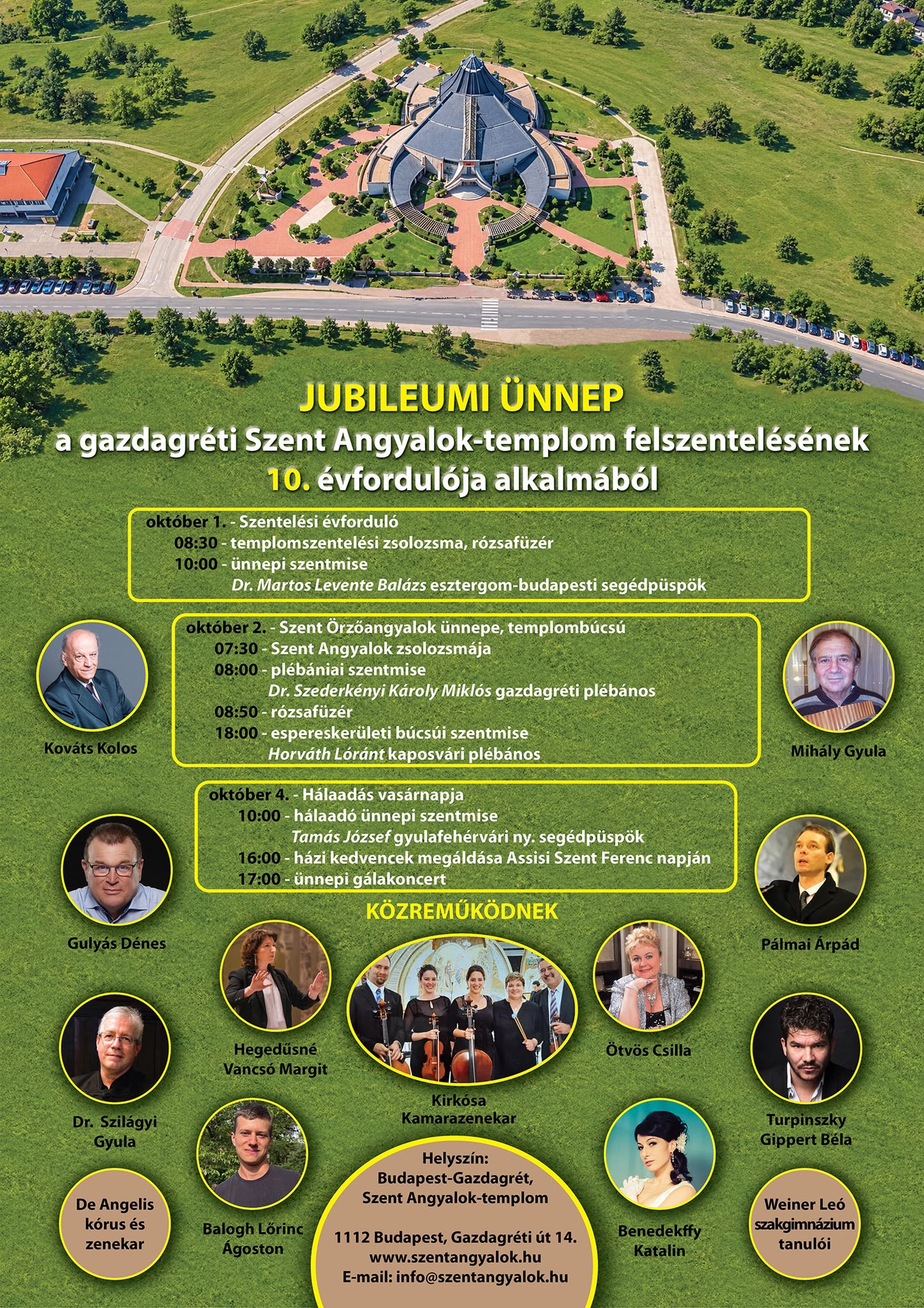Budapest - Gazdagrét, Szent Angyalok templom, ünnepi gálakoncert, 2026.10.04.